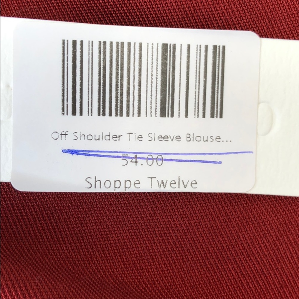 Olivaceous Off the Shoulder Tie Sleeve Blouse - Picture 7 of 7